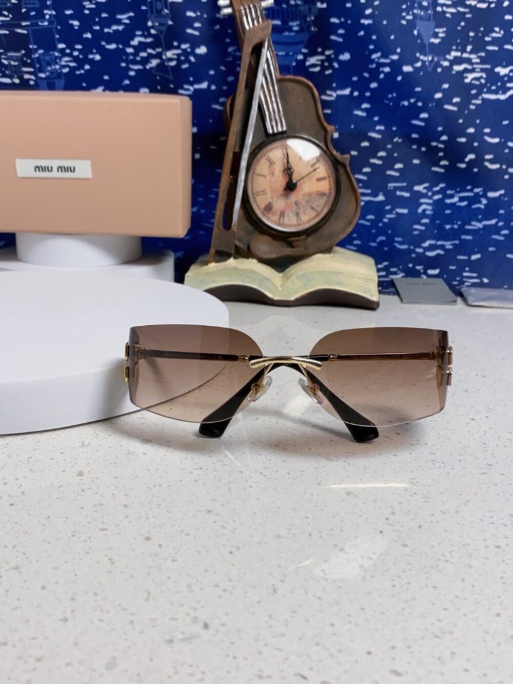 Miu Miu Rimless Gradient Sunglasses with Logo Detail - Picture 10 of 10